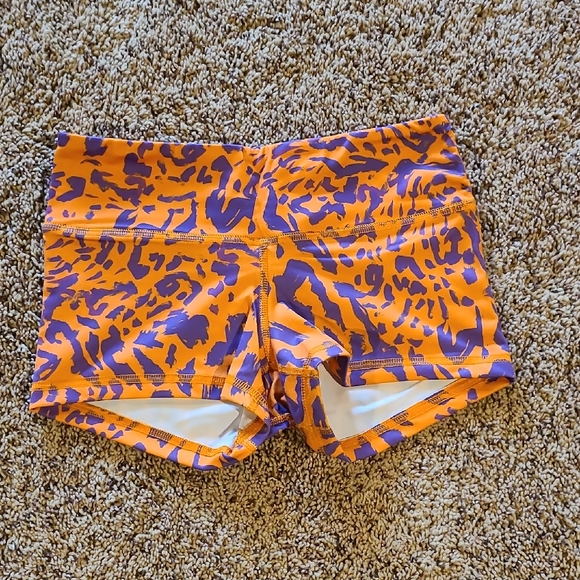 Fleo Vibrant Orange and Purple Athletic Shorts - Picture 1 of 2